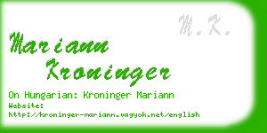 mariann kroninger business card